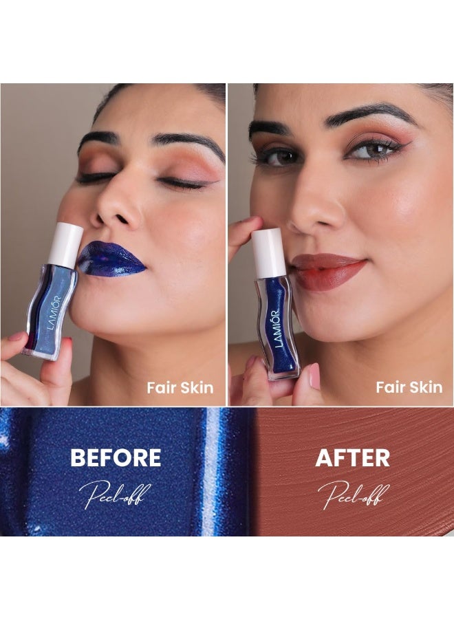 LAMIOR Lip Tint Long Lasting No-Fade Peel Off Lip Stain Tattoo Kit - India’s First Matte Finish, Waterproof, Transfer Proof & Ultra Hydrating with Astaxanthin, Rose & Ceramides, (Basque Caramel) - Image 3