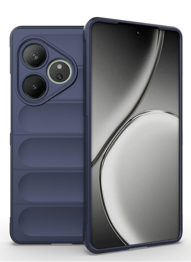 Premium Protection Back Silicone Case Compatible with Realme Gt6/Gt6 Pro/Gt Neo6/Gt Neo 6 Se Magic Shield Shockproof Case with Camera Protection (Blue)