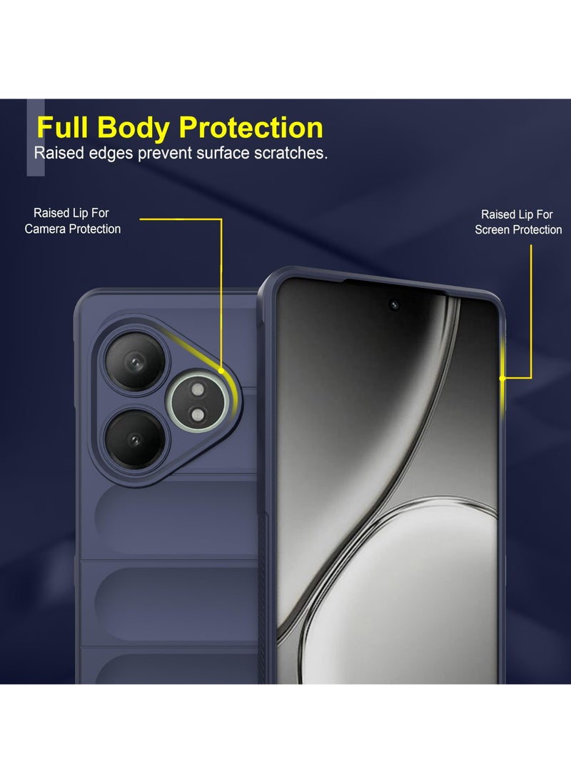 Premium Protection Back Silicone Case Compatible with Realme Gt6/Gt6 Pro/Gt Neo6/Gt Neo 6 Se Magic Shield Shockproof Case with Camera Protection (Blue)
