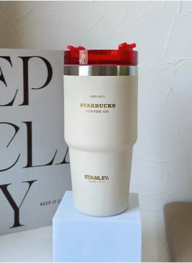 Insulated mug with straw lid, for water, Iced Tea or Coffee, Juice and Smoothie 20 oz,White and Red - pzsku/Z14FF64B3B28C0F5DDBE5Z/45/_/1734150025/aed4a3a3-5e50-492b-8b1a-9502edcd8b13