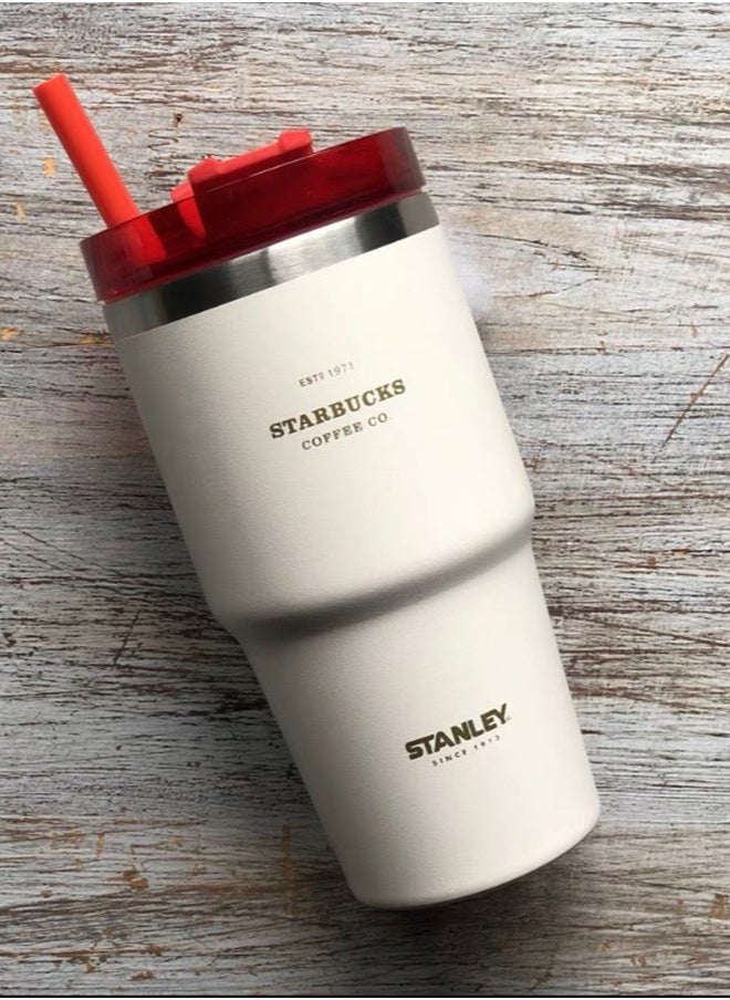 Insulated mug with straw lid, for water, Iced Tea or Coffee, Juice and Smoothie 20 oz,White and Red - pzsku/Z14FF64B3B28C0F5DDBE5Z/45/_/1734150026/139082e2-b6d5-4fa2-8c27-72980985803b