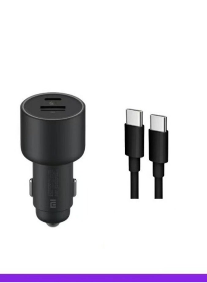 Xiaomi Deerma - USB-A with Type-C Car Charger 100W Black with C-C Cable - Image 1