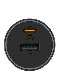شاومي ديرما USB-A مع شاحن سيارة من النوع C 100 واط أسود مع كابل C-C  - Image 3