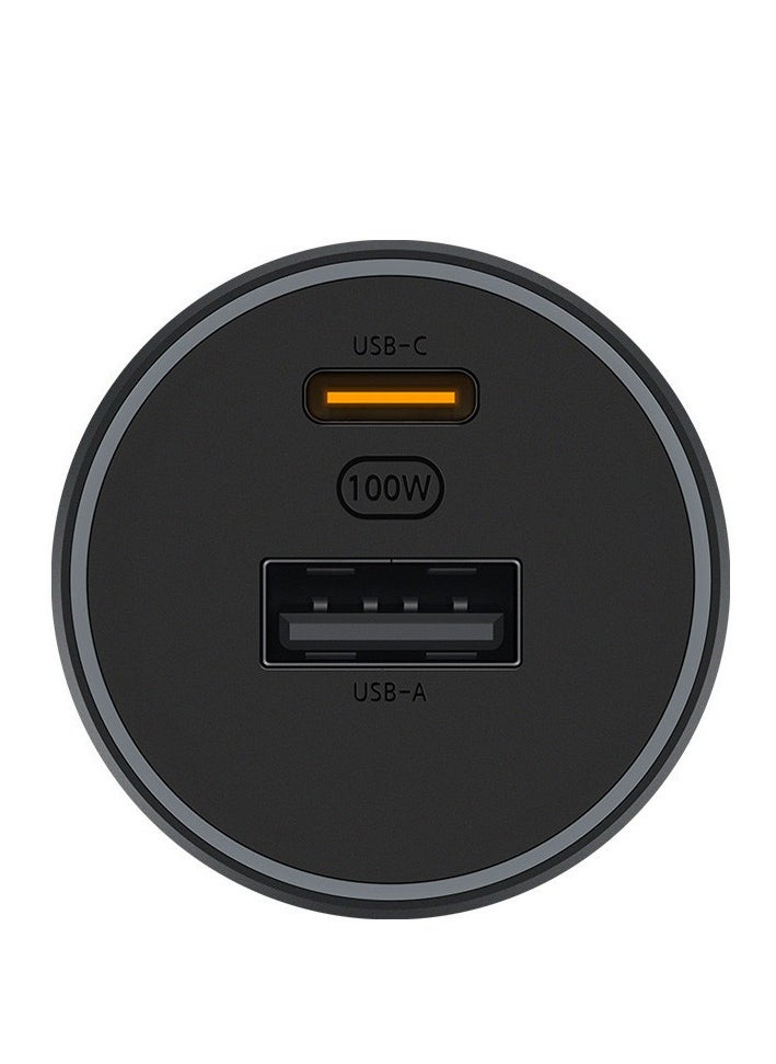 Xiaomi Deerma - USB-A with Type-C Car Charger 100W Black with C-C Cable - Image 1