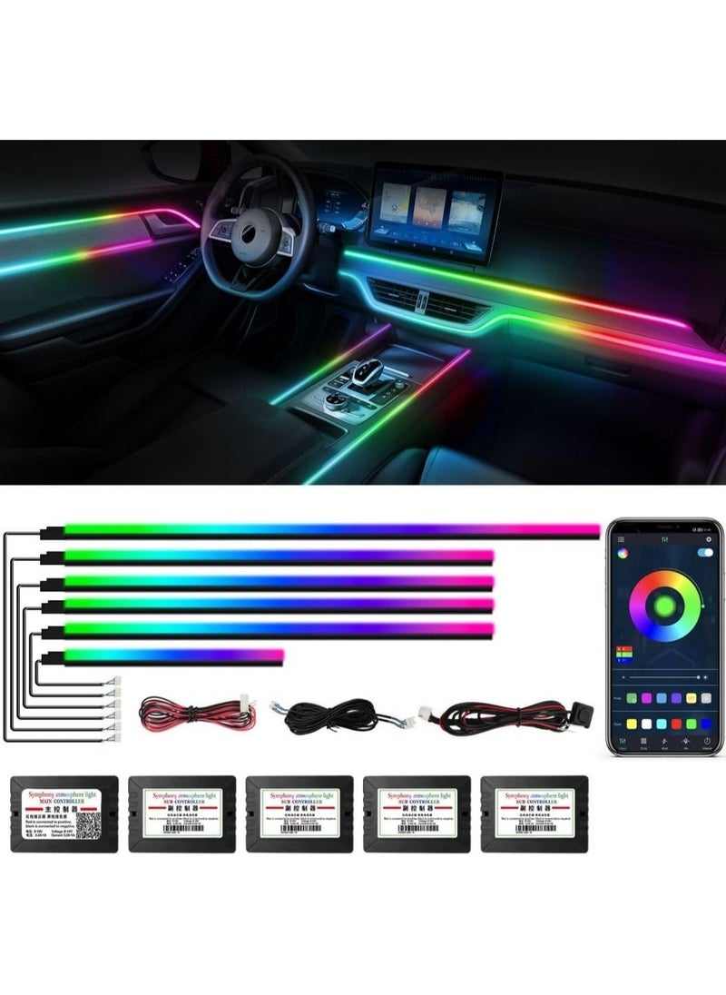 Toby's Dream color Acrylic Interior Car Lights Toby's Car Accessories 6 in 1 Car LED Strip Lights with APP Control  - Image 1