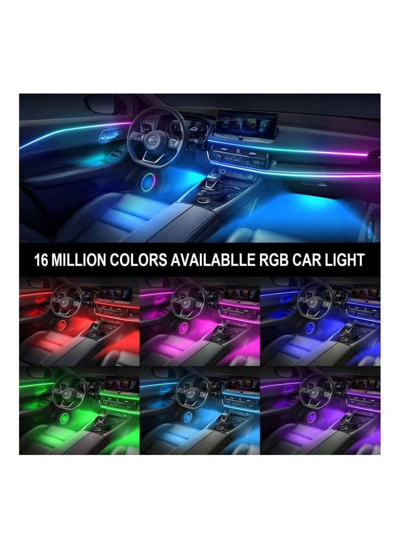 Toby's Dream color Acrylic Interior Car Lights Toby's Car Accessories 6 in 1 Car LED Strip Lights with APP Control  - Image 2