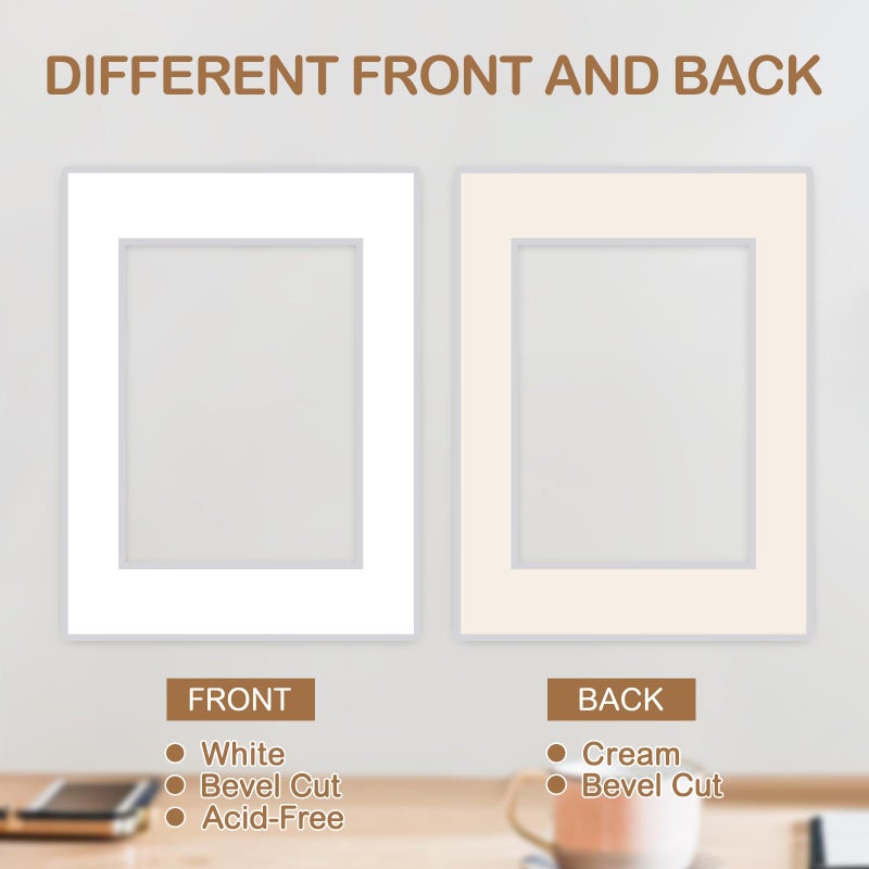 Prudiut 15 Pack 12x16 White Picture Mats, Frame Mattes for 9x12 Pictures Display Photo Frame Mat Core Bevel Cut Mat Board Show Kit for Photos, Prints, Artworks - Image 5