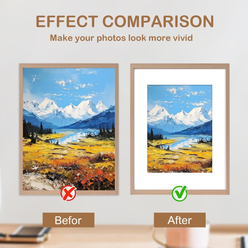 Prudiut 15 Pack 12x16 White Picture Mats, Frame Mattes for 9x12 Pictures Display Photo Frame Mat Core Bevel Cut Mat Board Show Kit for Photos, Prints, Artworks - Image 3