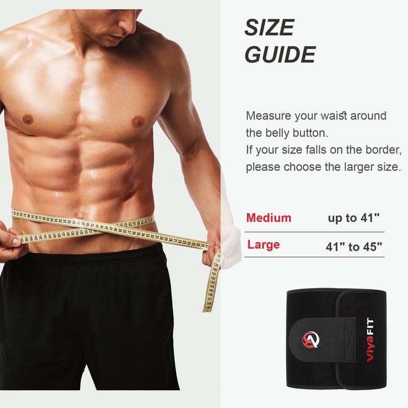 Viyafit Waist Trimmer Belt, Premium Waist Trainer for Women & Men Weight Loss Red - Image 5