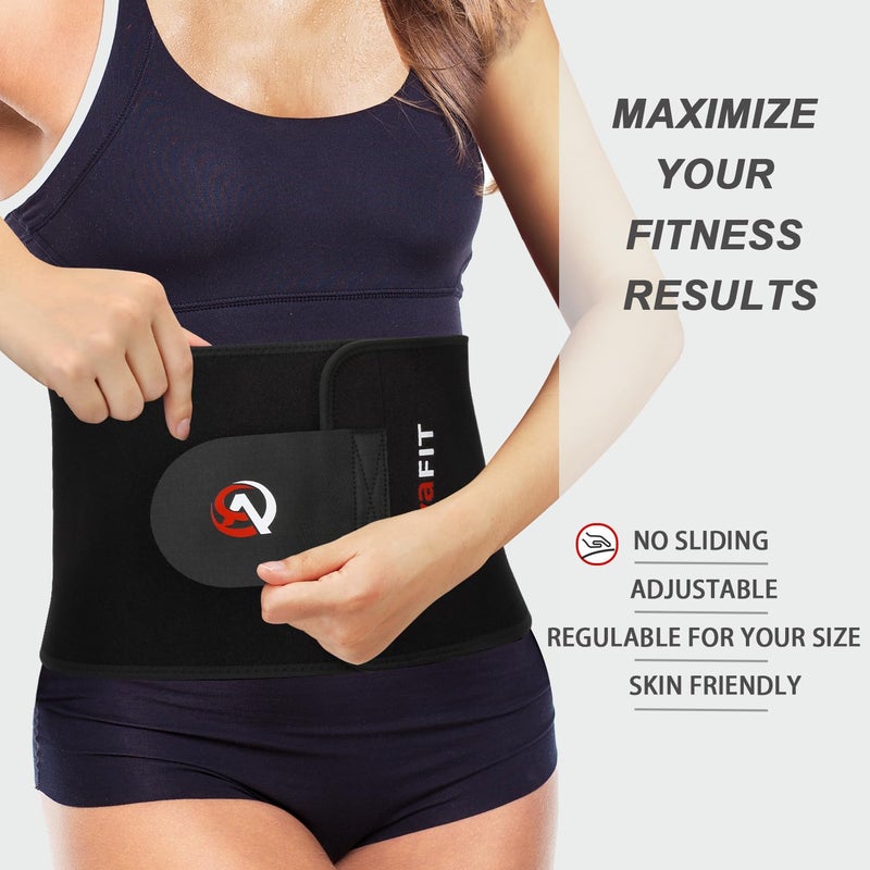 Viyafit Waist Trimmer Belt, Premium Waist Trainer for Women & Men Weight Loss Red - Image 3
