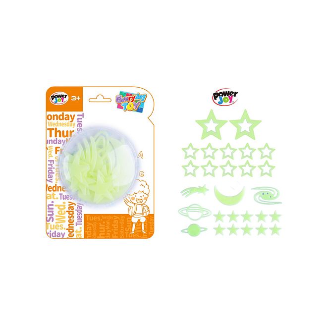 Power Joy Glow In The Dark Neon Green Stickers - Realistic Galaxy Stars Planets Decorating Kit for Kids 3 - Image 4