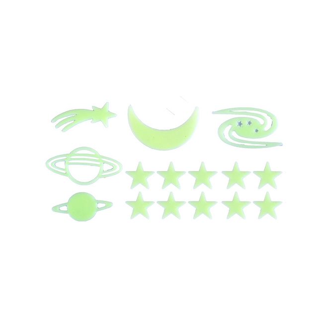 Power Joy Glow In The Dark Neon Green Stickers - Realistic Galaxy Stars Planets Decorating Kit for Kids 3 - Image 3