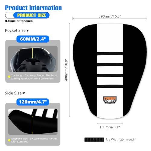 MCHMFG Motorcycle Dirt Bike Seat Cover for Surron Sur Ron Light Bee X/S - E Bike Seat Cover (Top White) - Image 4