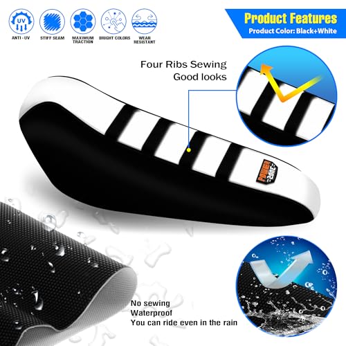 MCHMFG Motorcycle Dirt Bike Seat Cover for Surron Sur Ron Light Bee X/S - E Bike Seat Cover (Top White) - Image 3