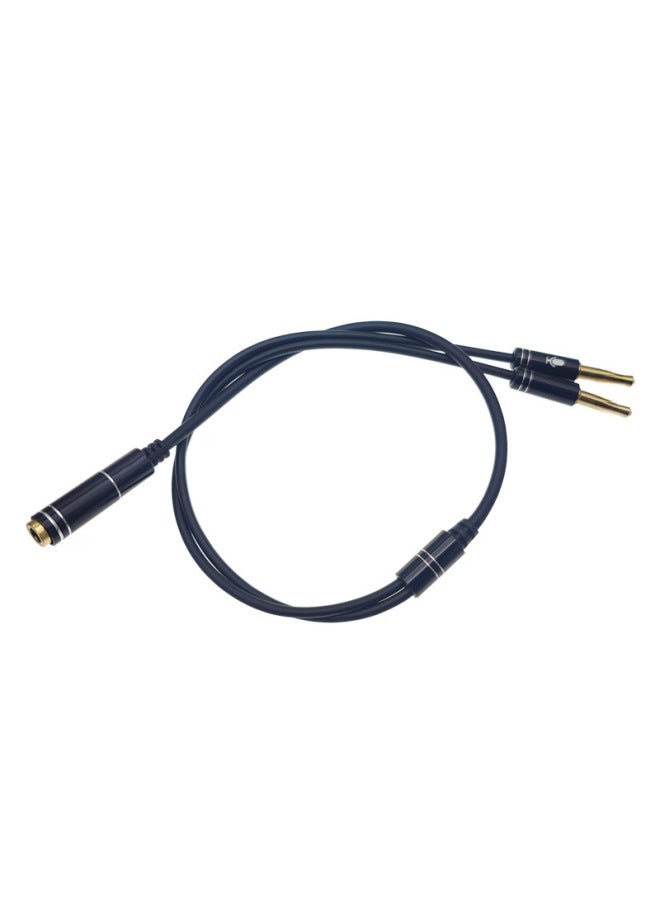 3.5 Audio Patch Cord One-to-two Converter Desktop Computer Laptop Headset Microphone Connection Two-in-one-Interface Form:0.33 M Silver  - Image 5