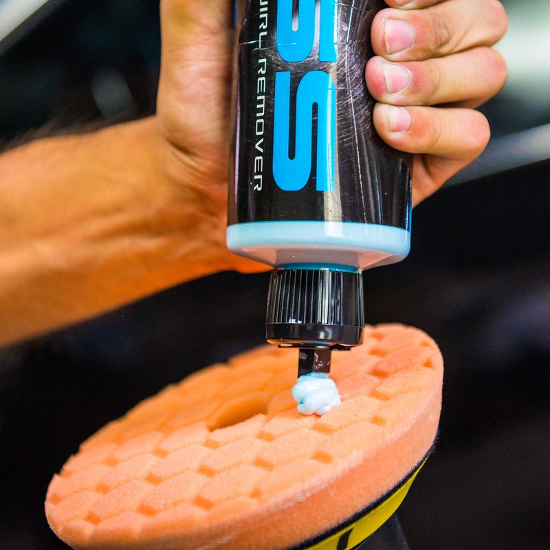 Chemical Guys BUFX112HEX5 Hex-Logic Quantum Medium-Heavy Cutting Pad, Orange (5.5 Inch Fits 5 Inch Backing Plate) - Image 2