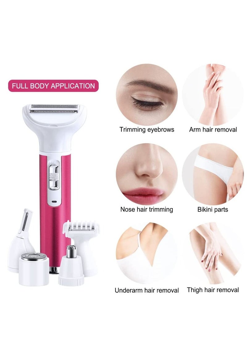 Electric Razor for Women Painless Rechargeable Portable 5 in 1 Womens Razors Set  Removal for Body Nose Face Eyebrow Legs Armpit Bikini Area Pubic Underarms Shavers - Image 2