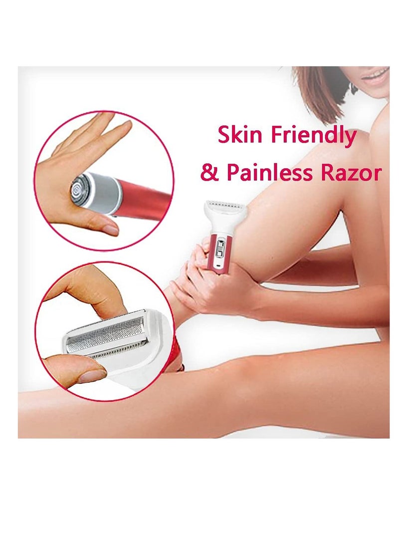 Electric Razor for Women Painless Rechargeable Portable 5 in 1 Womens Razors Set  Removal for Body Nose Face Eyebrow Legs Armpit Bikini Area Pubic Underarms Shavers - Image 5