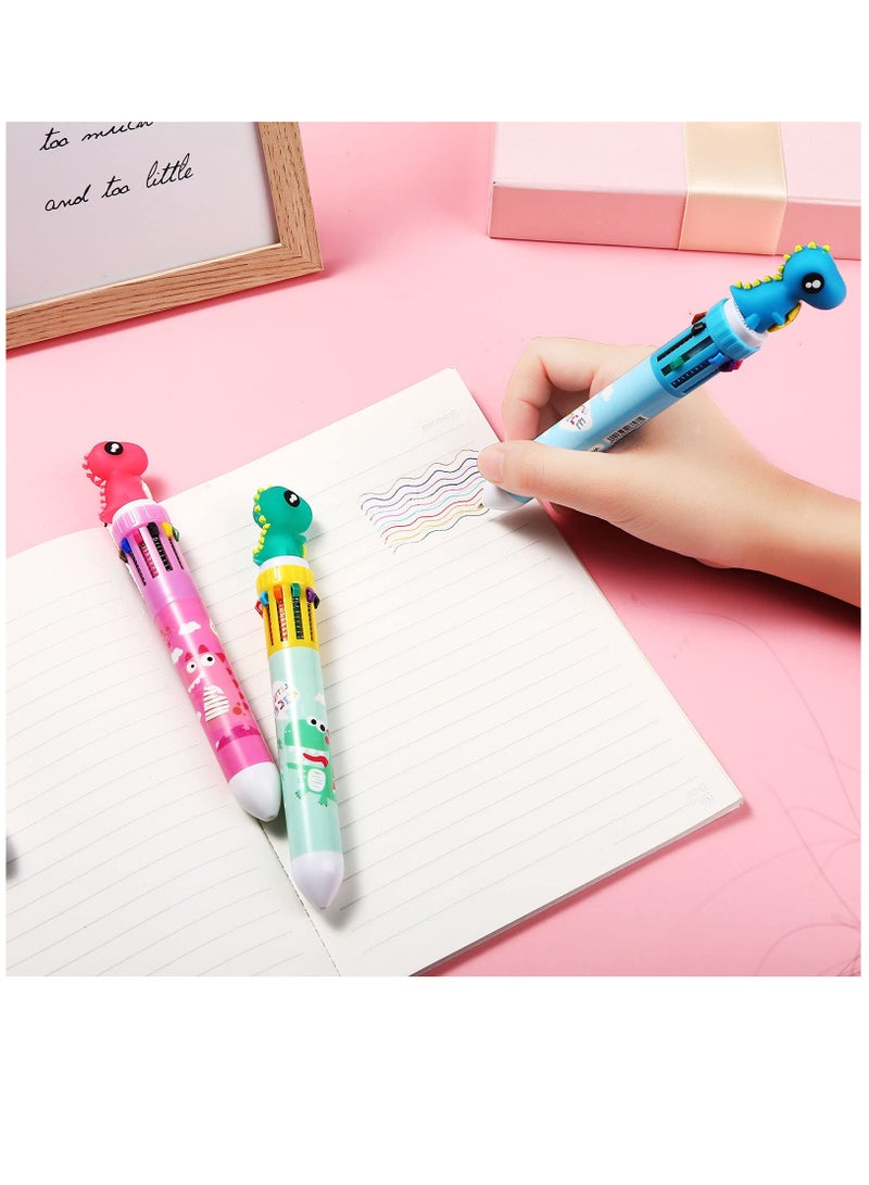 SOLARAE 4pcs Fun Pen, Ballpoint Pen, Animal Shape Design Cartoon Pen for School Office Home Student Children Gift Stationery (Dinosaur) - Image 4