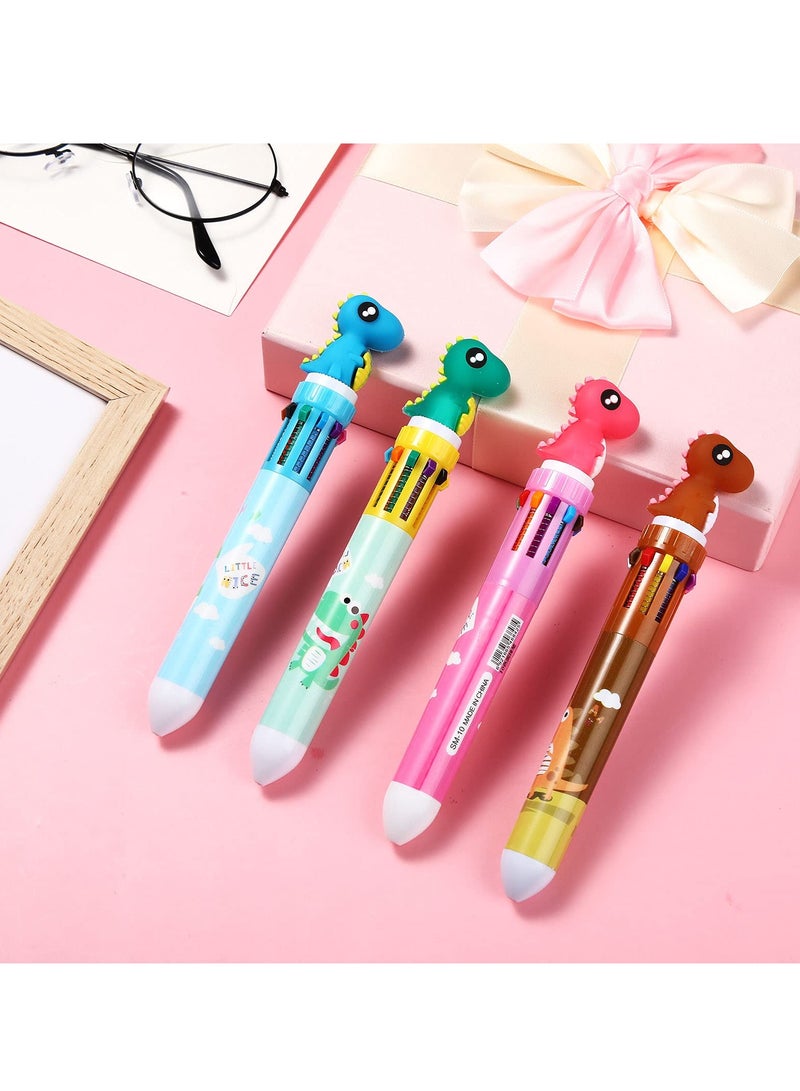 SOLARAE 4pcs Fun Pen, Ballpoint Pen, Animal Shape Design Cartoon Pen for School Office Home Student Children Gift Stationery (Dinosaur) - Image 5