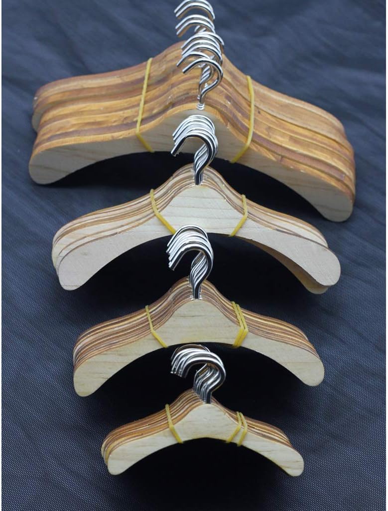 كلاراكو علاقات ملابس خشبية لبيت الدمى، مناسبة لدمى SD1/4 وSD1/6، مصنوعة من الخشب، بطول 4 سم. - Image 2