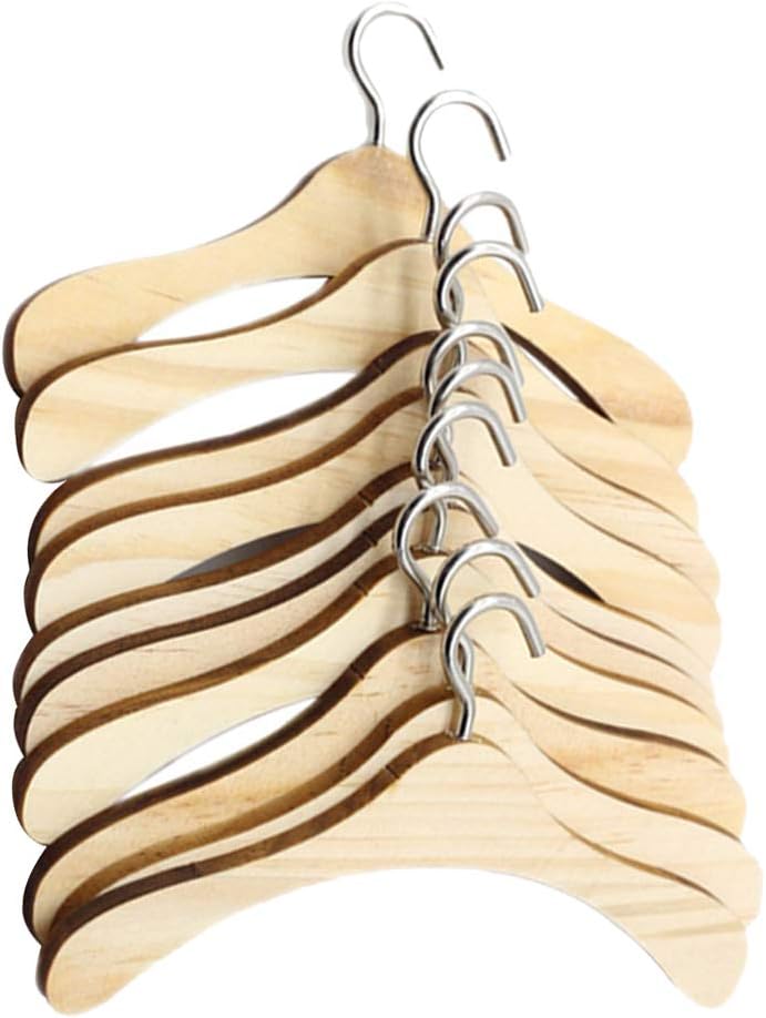 كلاراكو علاقات ملابس خشبية لبيت الدمى، مناسبة لدمى SD1/4 وSD1/6، مصنوعة من الخشب، بطول 4 سم. - Image 1