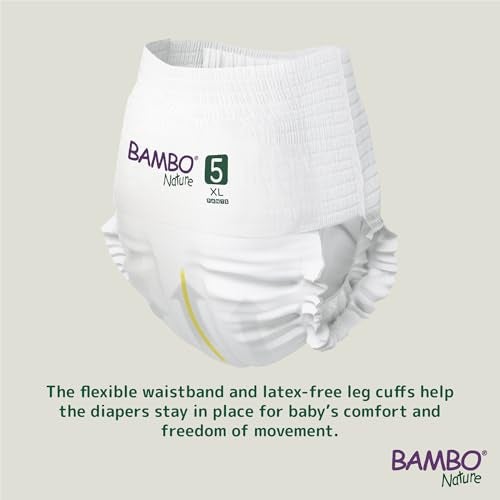 Bambo Nature Premium Baby Pants Diapers for Kids XL Size (11-17 Kgs), Super Absorbent, Breathable, Extra Soft, Dermatologically Tested, Hypoallergenic Nappies With Wetness Indicator, 95 Count - Image 2