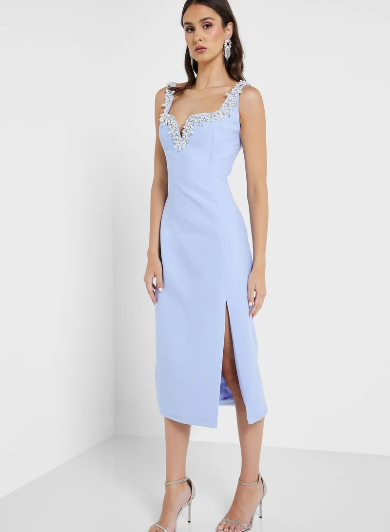 Femi9 Cut Out Side Slit Dress
