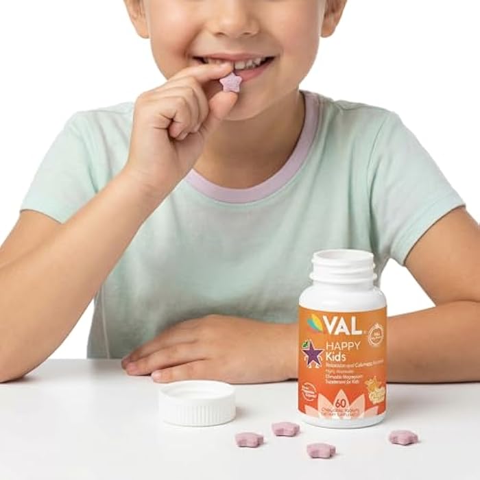 VAL Magnesium for Kids | High-Absorption Magnesium for Calm, Relaxation & Focus | Mg Glycinate, Citrate & Taurate | with Vitamin B6, D & C | Sugar-Free, Non-GMO | 60 Chewable Tablets - Image 5