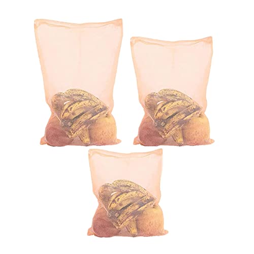 Suzec Plain Design 6 Piece Microfiber Reusable Mesh Fridge Bag Multipurpose Zipper Bag for Fruits and Vegetables, Assorted (Pack of 3) - Image 1
