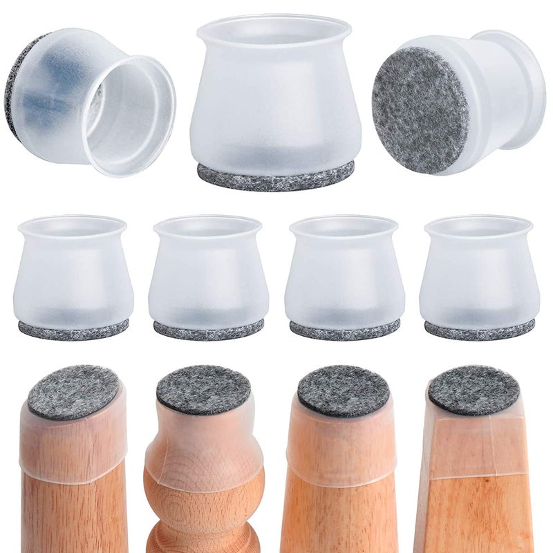 DARKFISH 24 Chair Leg Protectors for Hardwood Floors Silicone Chair Leg Caps Felt Furniture Pads for Protecting Wood Floors from Scratches and Noise Smooth Moving for Chair Seats  - Image 3