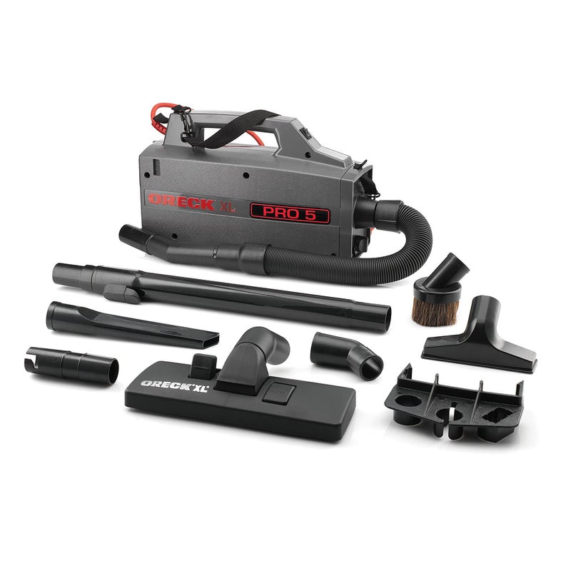 Oreck Commercial XL Pro 5 Super Compact Canister Vacuum Cleaner, Lightweight Bagged Canister Vac with Attachments, Portable, Extended Cleaning Reach, Corded Vacuum Cleaners for Commercial Use - Image 1