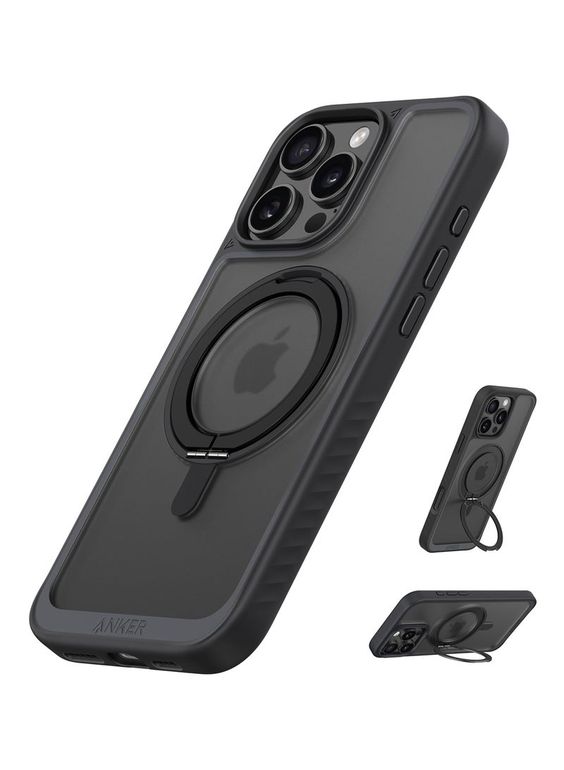 Ultra Magnetic for iPhone 16 Pro Case with Sturdy 360° Ring Stand, Military-Grade Shockproof iPhone 16 Pro Kickstand Compatible with MagSafe,Black - Image 1