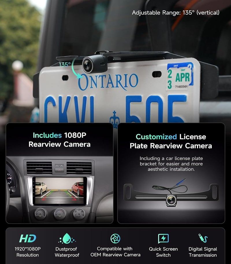 AINAVIGO 5G WiFi Android 12 Car Stereo for Toyota Camry 2006-2011, 9 Inch IPS HD Touch Screen with Wireless CarPlay and Android Auto - Image 4