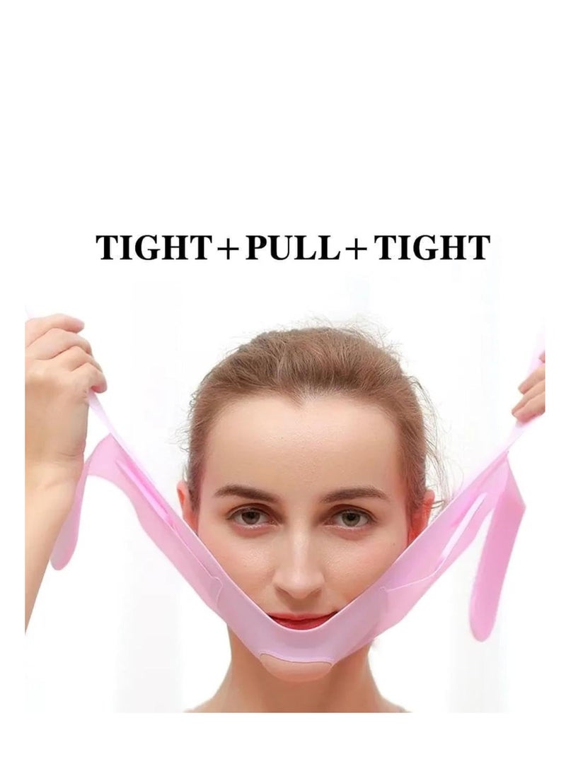 قناع وجه من السيليكون على شكل حرف V ، حزام شد الوجه، قناع تنحيف الوجه للخد والذقن، قناع شد الذقن المزدوج للنساء والرجال لشد البشرة (قناع S V)، قطعة واحدة - Image 2