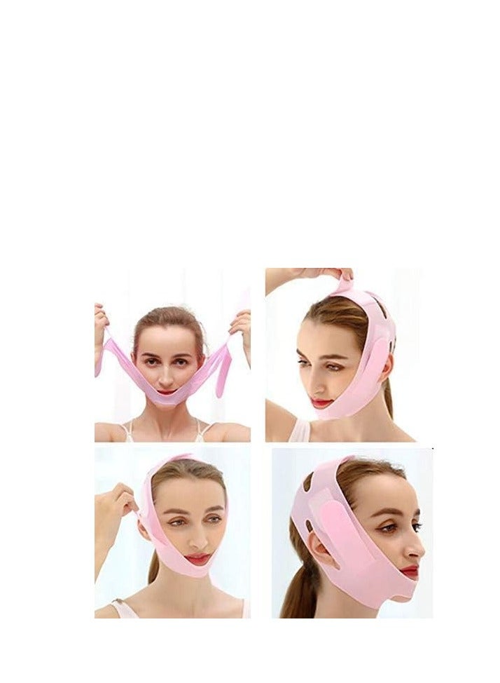 قناع وجه من السيليكون على شكل حرف V ، حزام شد الوجه، قناع تنحيف الوجه للخد والذقن، قناع شد الذقن المزدوج للنساء والرجال لشد البشرة (قناع S V)، قطعة واحدة - Image 4