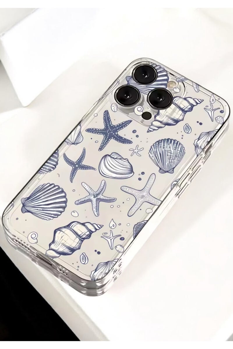 Great Choice Iphone Case Cover For Iphone 13 Pro Anti-Slip With Seashell & Starfish Stickers Design - Image 2
