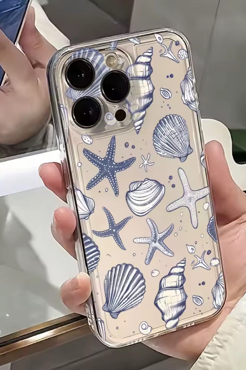 Great Choice Iphone Case Cover For Iphone 13 Pro Anti-Slip With Seashell & Starfish Stickers Design - Image 1