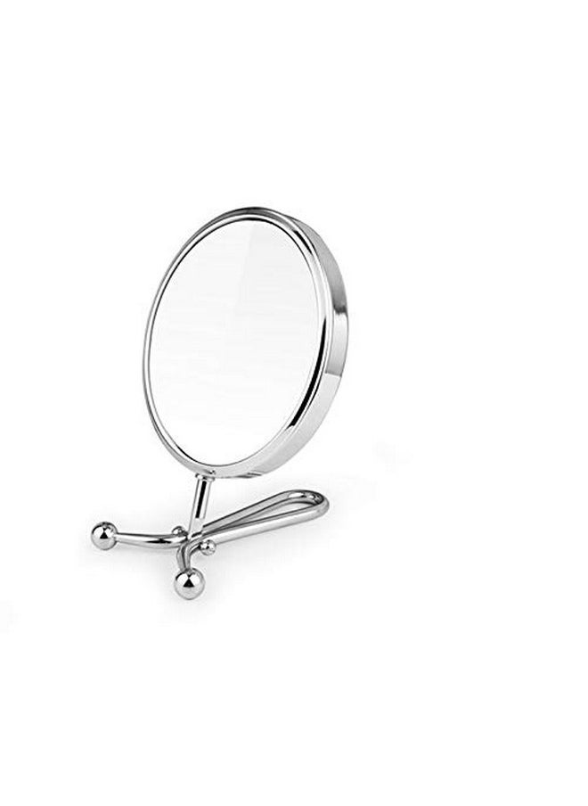Mia Mirror 10X/1X Magnification Doublesided Folding Vanity Mirror 3 In 1 Handheld + Table + Wall Silver Polished Chrome Finish 11.5 Inches L For Women Hair Stylists Cosmetologists Travel  - Image 4