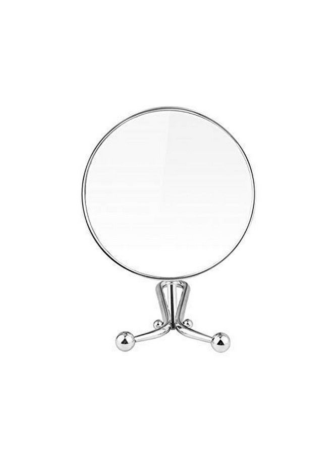 Mia Mirror 10X/1X Magnification Doublesided Folding Vanity Mirror 3 In 1 Handheld + Table + Wall Silver Polished Chrome Finish 11.5 Inches L For Women Hair Stylists Cosmetologists Travel  - Image 2