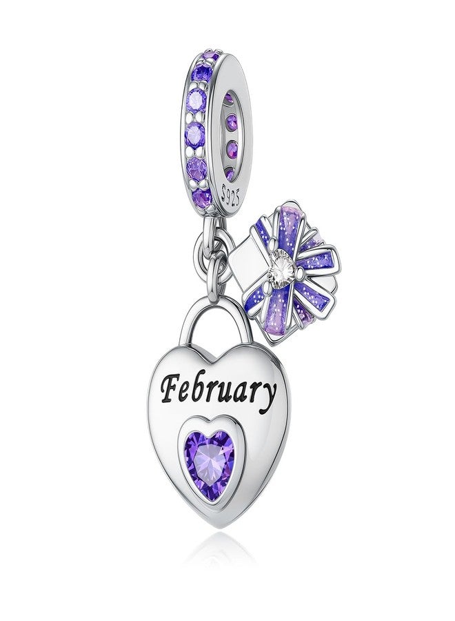 ChenYuTe 925 Sterling Silver Birthstone Bracelet Charm - Unique Heart Shaped Design, Fits most Europe Pandora Bracelets and Necklaces, women's DIY holiday Gifts - Image 1