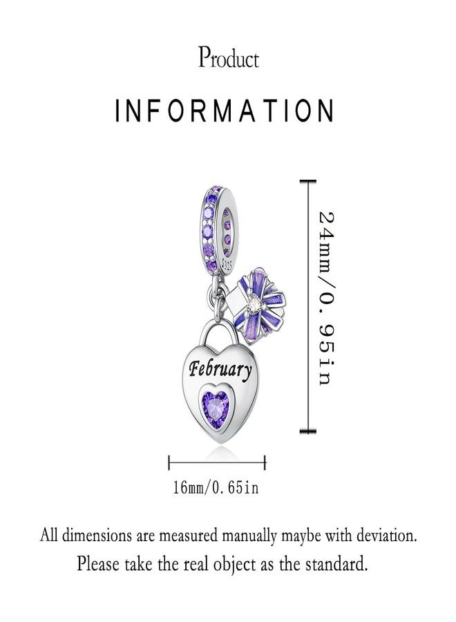 ChenYuTe 925 Sterling Silver Birthstone Bracelet Charm - Unique Heart Shaped Design, Fits most Europe Pandora Bracelets and Necklaces, women's DIY holiday Gifts - Image 4