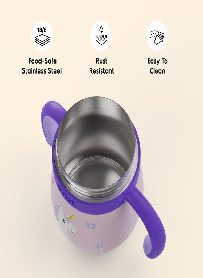 rabitat Sip Around Stainless Steel Sipper 390ml | 2 Years Brand Warranty | Leak Proof | BPA Free | Sippy Cup for Kids with Soft Silicone Rim | Ergonomic Design, Uni Pop - Image 3
