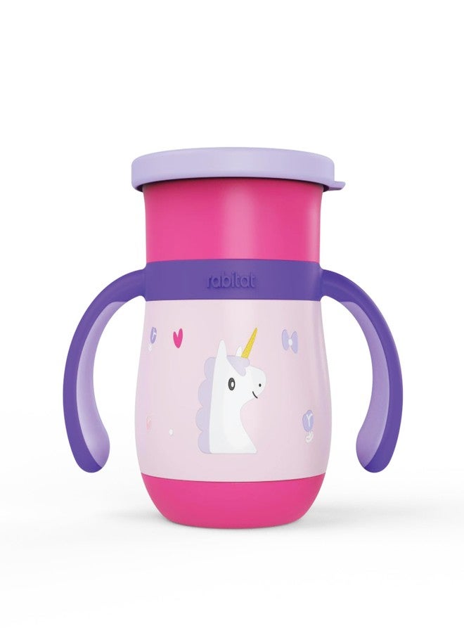 rabitat Sip Around Stainless Steel Sipper 390ml | 2 Years Brand Warranty | Leak Proof | BPA Free | Sippy Cup for Kids with Soft Silicone Rim | Ergonomic Design, Uni Pop - Image 1