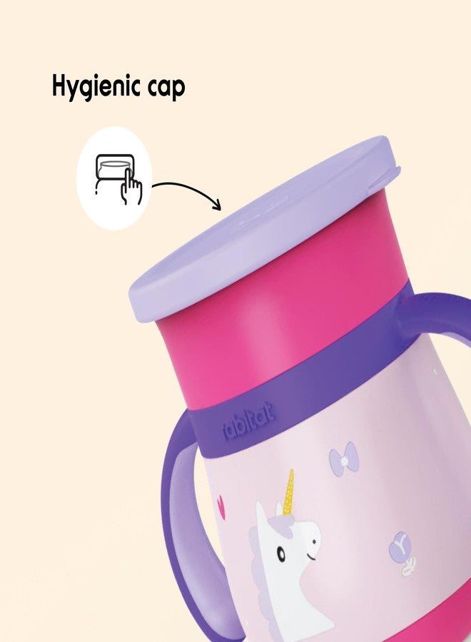 rabitat Sip Around Stainless Steel Sipper 390ml | 2 Years Brand Warranty | Leak Proof | BPA Free | Sippy Cup for Kids with Soft Silicone Rim | Ergonomic Design, Uni Pop - Image 5