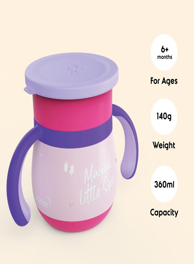 rabitat Sip Around Stainless Steel Sipper 390ml | 2 Years Brand Warranty | Leak Proof | BPA Free | Sippy Cup for Kids with Soft Silicone Rim | Ergonomic Design, Uni Pop - Image 2