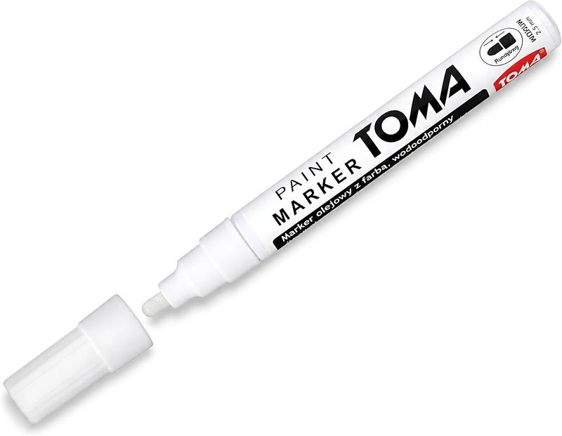 SolaDirect Universal Waterproof Permanent Paint Pen Oil Marker for Car Tyres, Arts & Crafts (White) Budget friendly trendy design - Image 1