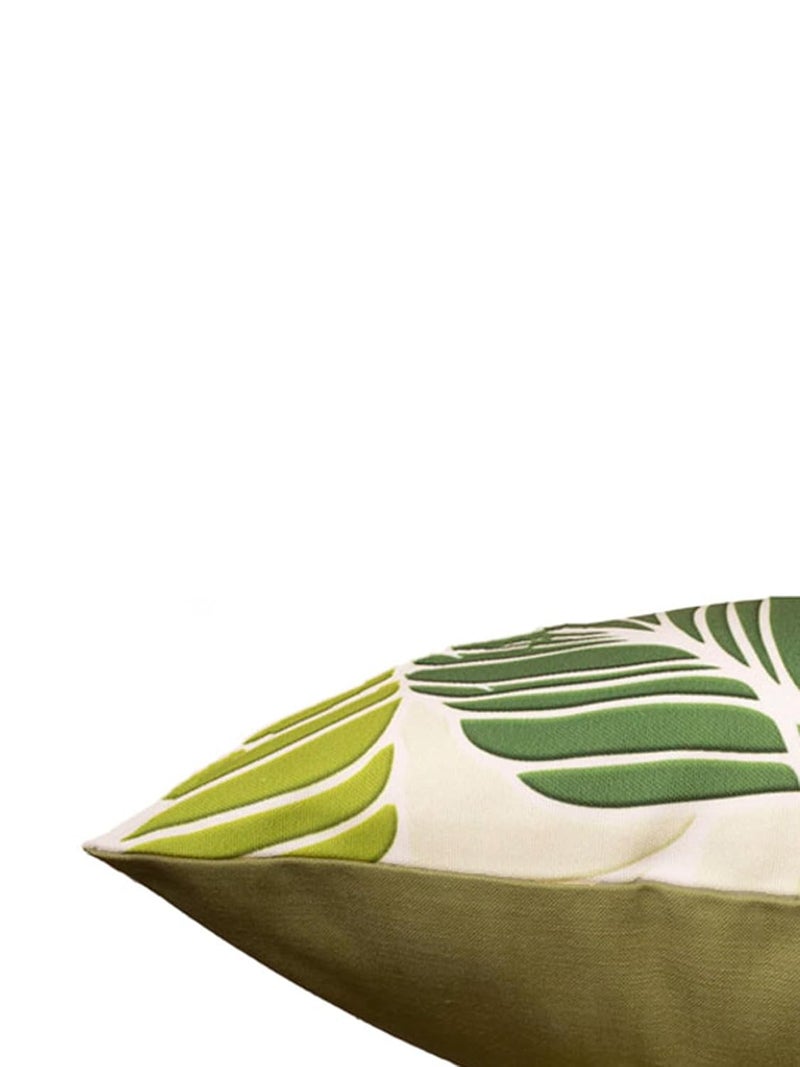 ZEBA World Poly Canvas Green Leaf Cushion Covers, Vibrant, Durable, and Stylish Home Décor Accents Designed Living Rooms, Bedrooms, Sofas 16x16 Inches (Pack of 2) - Image 3