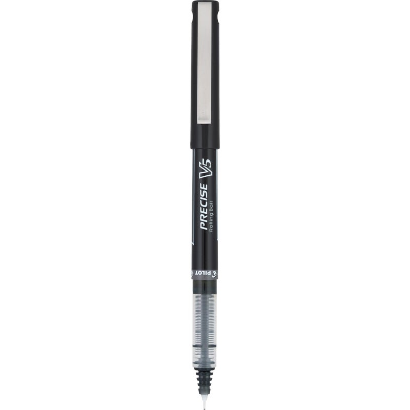 Pilot Precise V5 Rollerball Pens, Extra Fine Point 0.5 mm Black Pens, Black, Pack of 12 - Ideal for School, Journaling & Office Writing - Image 4