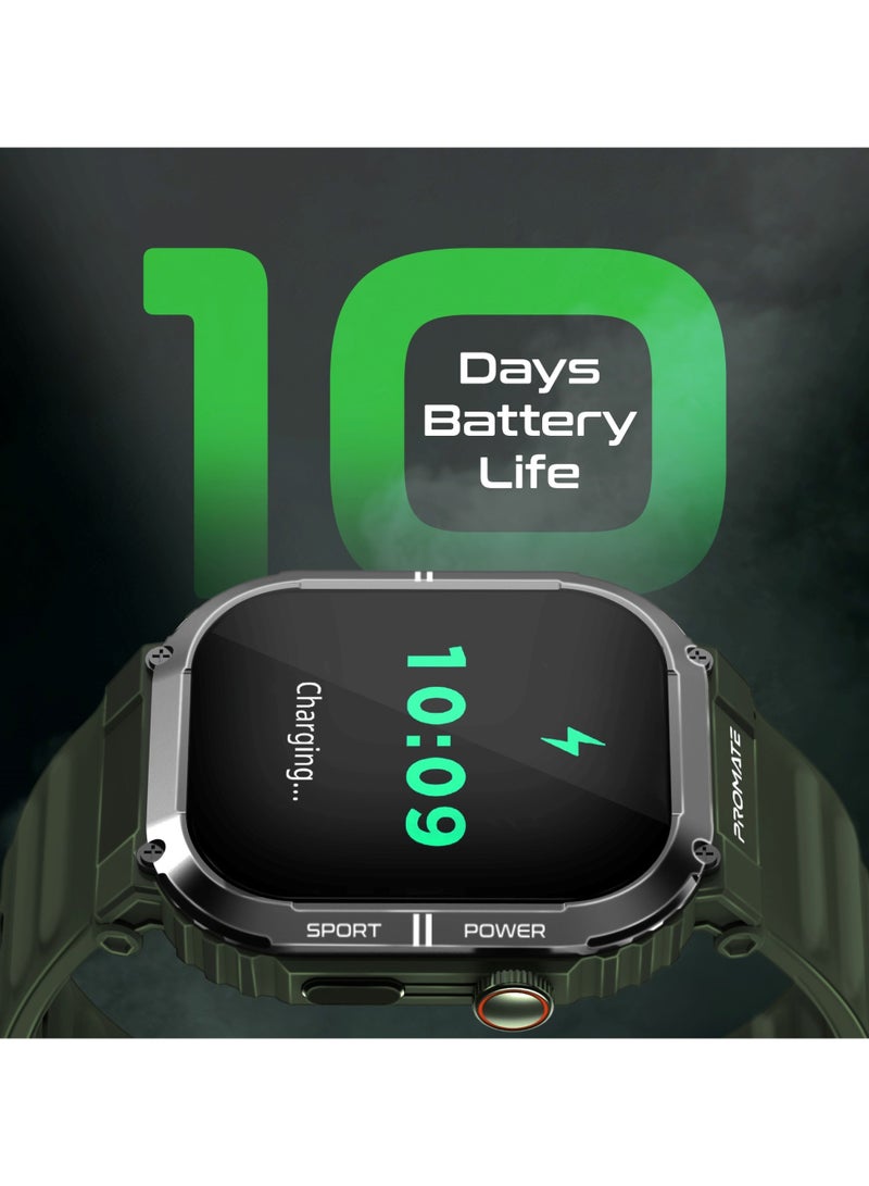 PROMATE Smartwatch Designed for athletes to withstand tough conditions, SportFit™ technology and Bluetooth connectivity, supports 100+ sports modes, with up to 10 days of battery life Green - Image 5